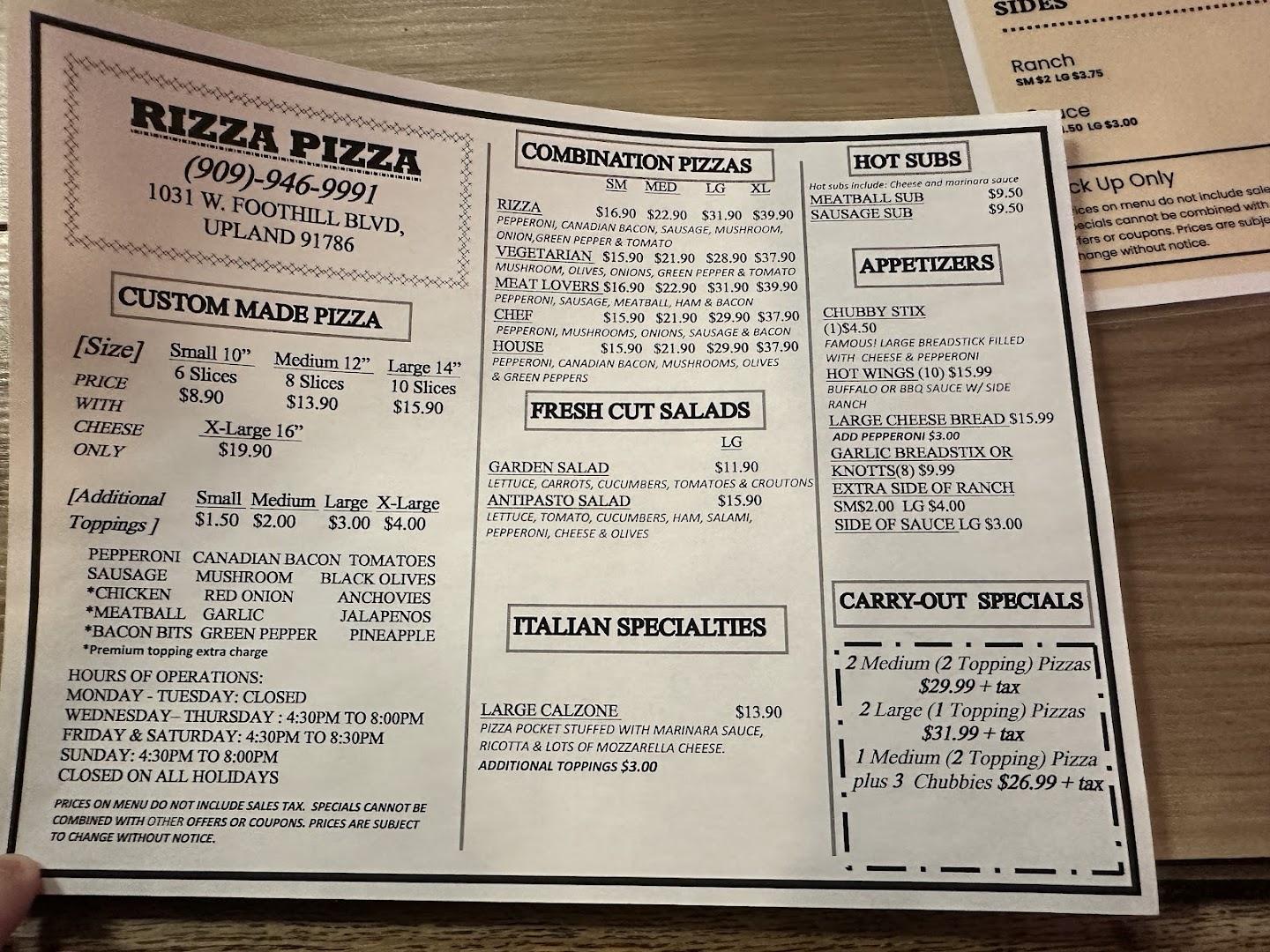 RIZZA PIZZA Menu image 3